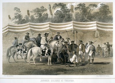 Japońscy żołnierze w Yukuhamie, Japonia, c1845 autorstwa Sarony and Co