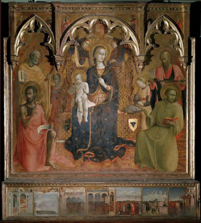 Poliptyk Matki Bożej Śnieżnej - Tempera na desce autorstwa Sassetta (c.1392 1450)