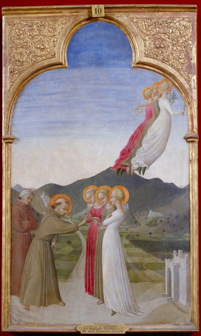Mistyczne małżeństwo św. Franciszka z Asyżu, 1444 autorstwa Sassetta