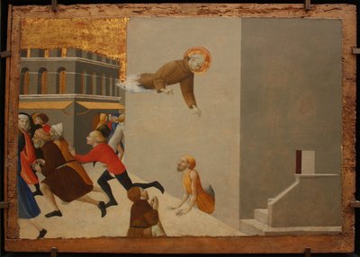 Błogosławiony Ranieri uwalnia biednych z florenckiego więzienia Z Borgo del Santo Sepolcro Ołtarz, 1437-1444 autorstwa Sassetta