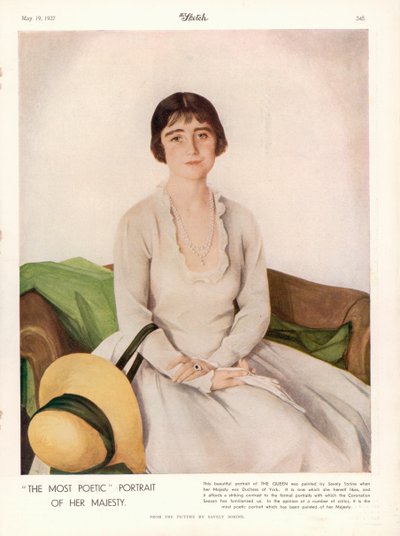 Portret Jej Królewskiej Mości Królowej Elżbiety (1900-2002) z "Szkicu autorstwa Savely Sorine