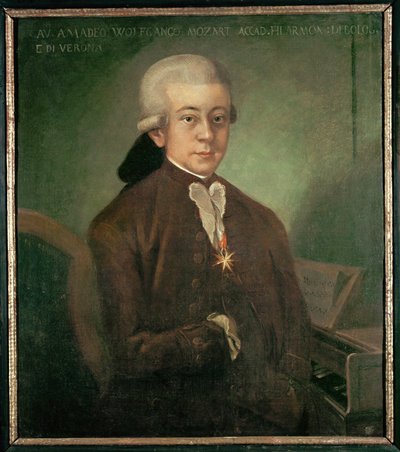 Mozart jako Rycerz Złotej Ostrogi ... (olej na płótnie) autorstwa Saverio dalla Rosa