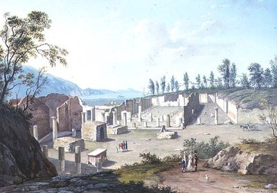 Wielcy turyści w ruinach Pozzuoli, niedaleko Neapolu autorstwa Saviero Xavier della Gatta