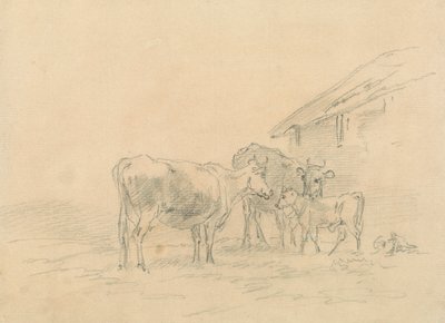 Dwie krowy i cielę autorstwa Sawrey Gilpin