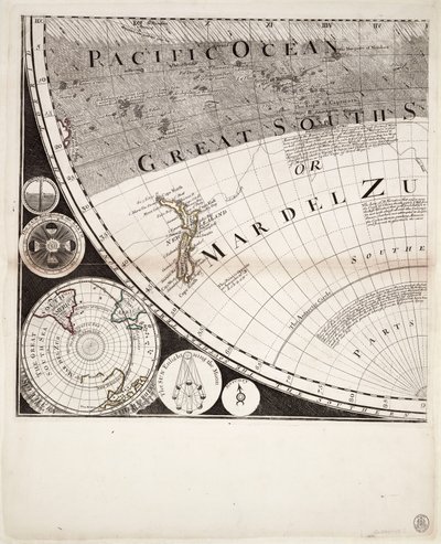 Nowa i poprawna mapa świata (sekcja), ok. 1774 r. (kolorowa rycina) autorstwa Sayer & Bennett