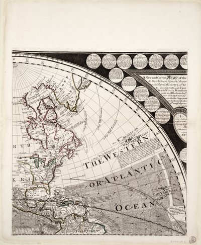 Nowa i poprawna mapa świata (sekcja), ok. 1774 r. (kolorowa rycina) autorstwa Sayer & Bennett