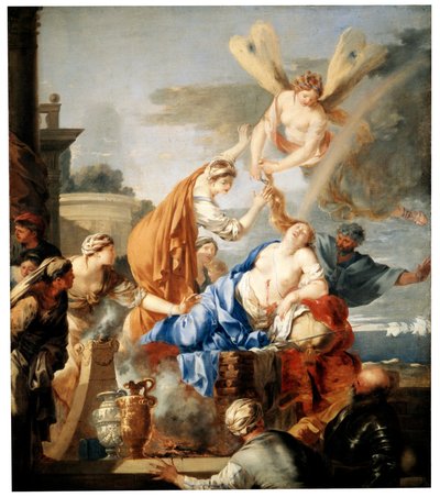 Śmierć Dydony, c1637-c1640 autorstwa Sébastien Bourdon