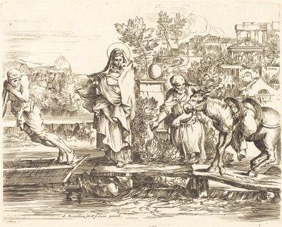 Święta Rodzina szykuje się do wyruszenia autorstwa Sébastien Bourdon