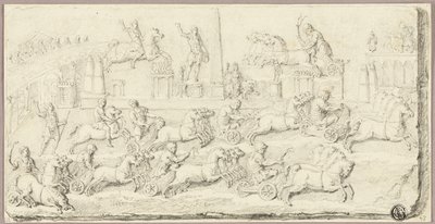 Rzymski wyścig rydwanów (na podstawie antycznej płaskorzeźby) autorstwa Sébastien Le Clerc the Younger