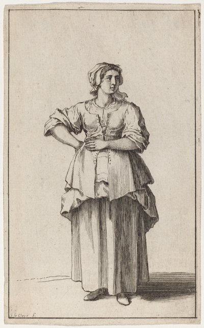 Stojąca służąca autorstwa Sébastien Le Clerc the elder