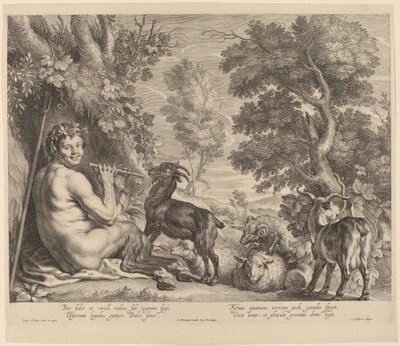 Patelnia grająca na flecie autorstwa Schelte Adams Bolswert after Jacob Jordaens