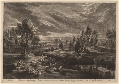 Krajobraz z wioską autorstwa Schelte Adams Bolswert after Sir Peter Paul Rubens