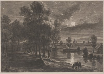 Księżycowy krajobraz rzeki autorstwa Schelte Adams Bolswert, after Sir Peter Paul Rubens