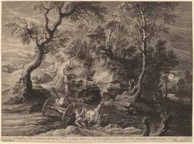 Skalisty krajobraz autorstwa Schelte Adams Bolswert after Sir Peter Paul Rubens