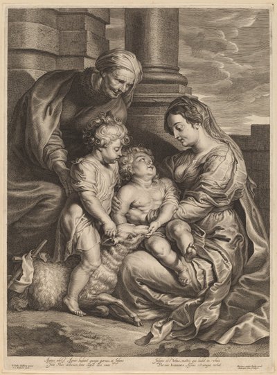 Dziewica z Dzieciątkiem ze św. Anną i św. Janem autorstwa Schelte Adams Bolswert, after Sir Peter Paul Rubens