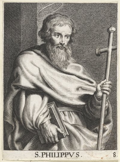 H. Filipus S. Philippus (tytuł na obiekcie) Chrystus, Maryja i Apostołowie (tytuł serii) autorstwa Schelte Adamsz. Bolswert (possibly)
