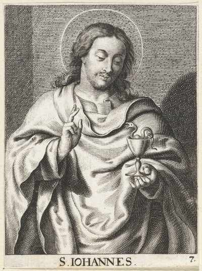 Św. Jan Ewangelista S. Johannes (tytuł na obiekcie) Chrystus, Maryja i Apostołowie (tytuł serii) autorstwa Schelte Adamsz. Bolswert (possibly)