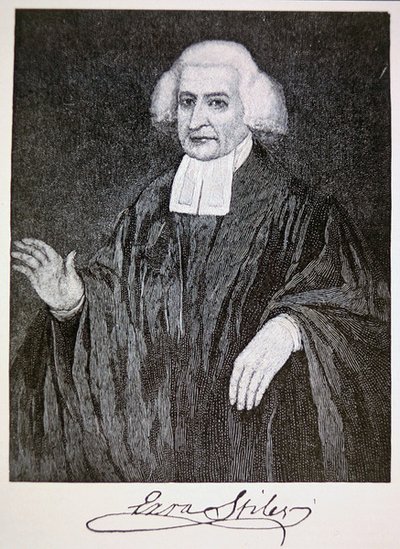 Ezra Stiles, według obrazu Johna Trumbulla (lito) autorstwa School American