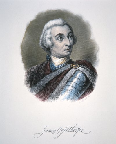 James Edward Oglethorpe (kolor lito) autorstwa School American