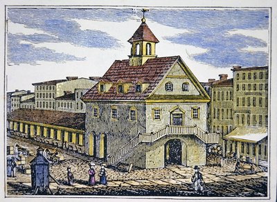 Old Court House of Philadelphia (kolor lito) autorstwa School American