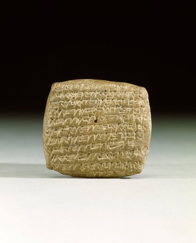 Stara asyryjska tabliczka pismem klinowym z kolonii kupieckiej w Kanesh w Kapadocji, żądająca zapłaty zaległych rachunków, ok. 1900-1800 pne (kamień) autorstwa School Assyrian
