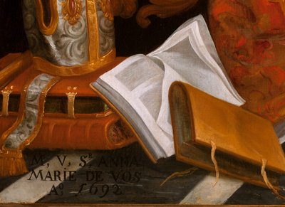 Św. Augustyn w adoracji Najświętszej Maryi Panny autorstwa School Belgian