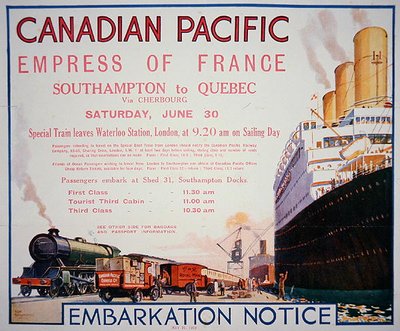 Plakat kanadyjskiego Pacyfiku „Cesarzowa Francji” autorstwa School Canadian