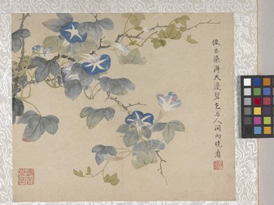 8-listkowy album z kwiatami, połowa XVIII wieku (tusz i kolor na papierze) autorstwa School Chinese