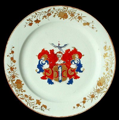 Ładowarka z chińskiej porcelany Imari z ramionami Valckeniera z Amsterdamu, ok. 1750 (porcelana) autorstwa School Chinese