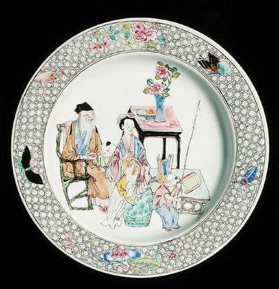 Naczynie ze skorupek jajka z rodzinnej róży, ok. 1730 (porcelana) autorstwa School Chinese