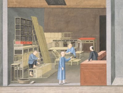 Bambusowy sklep meblowy (gwasz i akwarela na papierze) autorstwa School Chinese