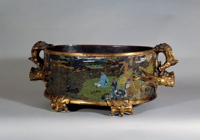 Sztuka chińska: pamięć podręczna garnków w e-mailu cloisonne. XVI-wieczny Paryż, sztuka dekoracyjna autorstwa School Chinese