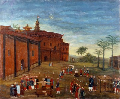 Sztuka chińska: sceny tortur i tortur więźniów. Malarstwo XIX w. - Sztuka chińska: sceny tortur i egzekucji więźniów. Malarstwo XIX wieku. Luwr, Paryż autorstwa School Chinese