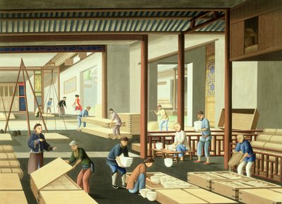Produkcja porcelany (gwasz na papierze) autorstwa School Chinese