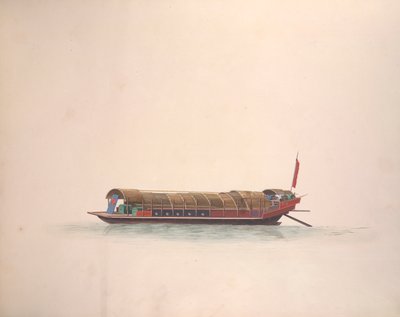 Łódź muzyków, c.1800-05 (akwarela na papierze) autorstwa School Chinese