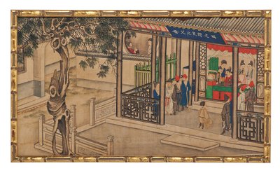 Jedna z dwudziestu czterech scen ze snu o czerwonej komnacie autorstwa School Chinese