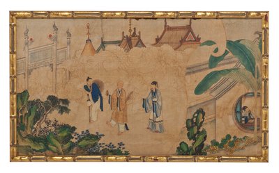 Jedna z dwudziestu czterech scen ze snu o czerwonej komnacie autorstwa School Chinese