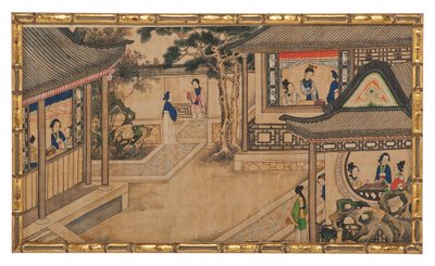 Jedna z dwudziestu czterech scen ze snu o czerwonej komnacie autorstwa School Chinese