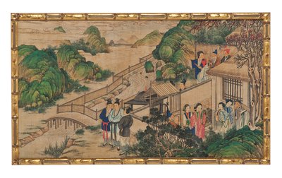 Jedna z dwudziestu czterech scen ze snu o czerwonej komnacie autorstwa School Chinese