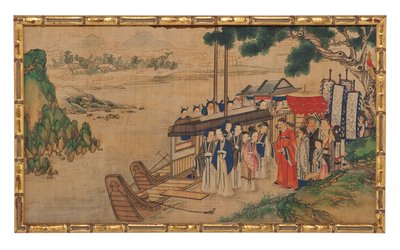 Jedna z dwudziestu czterech scen ze snu o czerwonej komnacie autorstwa School Chinese