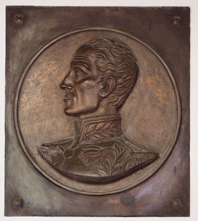 Simon Bolivar, płaskorzeźba autorstwa School Colombian
