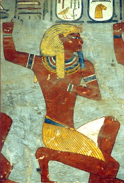 Ancient Egypt, Painting, Tomb of Rameses I, Thebes autorstwa School Egyptian
