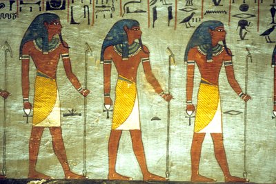 Starożytny Egipt, Malarstwo, Grobowiec Ramzesa I, Teby, Bogowie świata podziemnego autorstwa School Egyptian