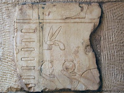 Detal płaskorzeźby, Luxor (kamień) autorstwa School Egyptian