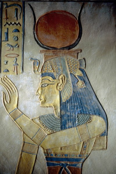 Luksor, Teby: Dolina Królowych. Grobowiec syna Ramzesa II, bogini Izydy. autorstwa School Egyptian
