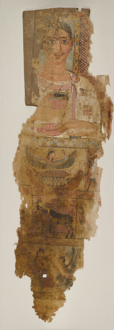 Całun portretowy młodzieńca, I poł. IV w. (płótno pokryte zaprawą i farbą, oprawione na drewnie) autorstwa School Egyptian