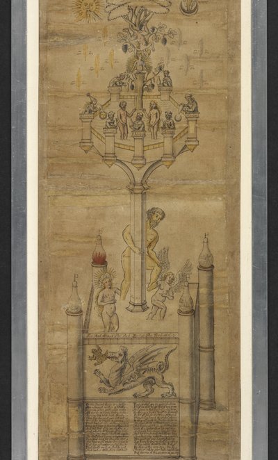 Dodaj rolki alchemiczne MS 5025 (The Ripley Scrolls) (atrament i kolor na papierze) autorstwa School English