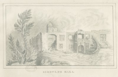 Biddulph Hall (stary): rysunek ołówkiem, bd [?1830] (rysunek) autorstwa School English