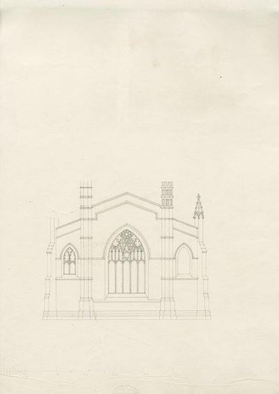 Burton-upon-Trent - Kościół Świętej Trójcy: rysunek, nd [?1820] (rysunek) autorstwa School English