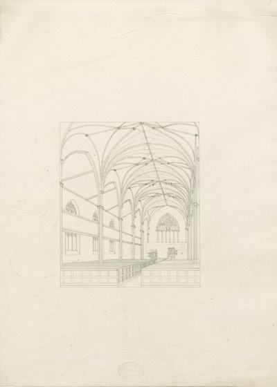 Burton-upon-Trent - Kościół Świętej Trójcy: rysunek, nd [?1820] (rysunek) autorstwa School English